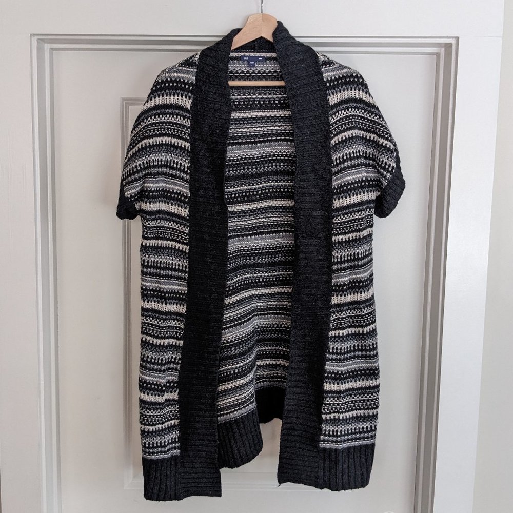 Gap Knit Short Sleeve Long Sweater Duster